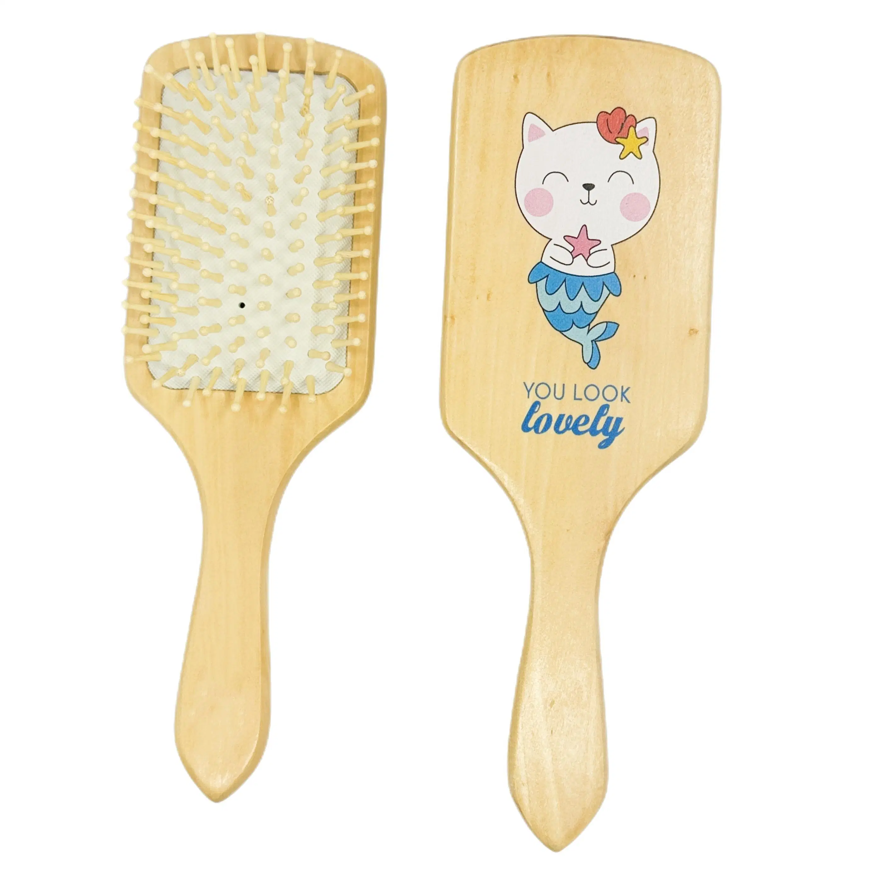 New Design Wooden Hair Brush with Cute Printing