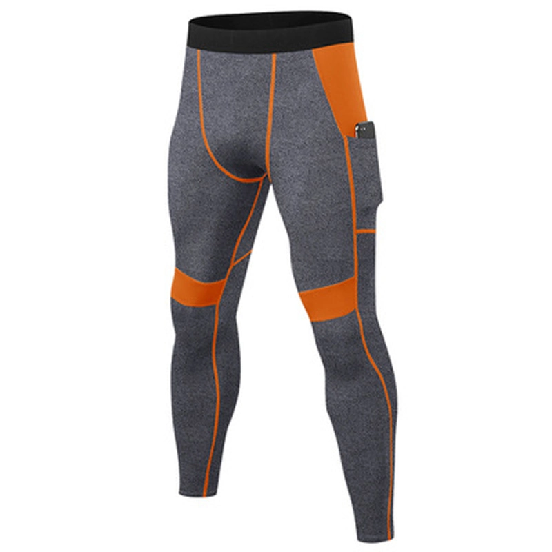 Pantalon de compression pour hommes, leggings de course à haute élasticité, pantalon de sport serré pour l'entraînement fitness.