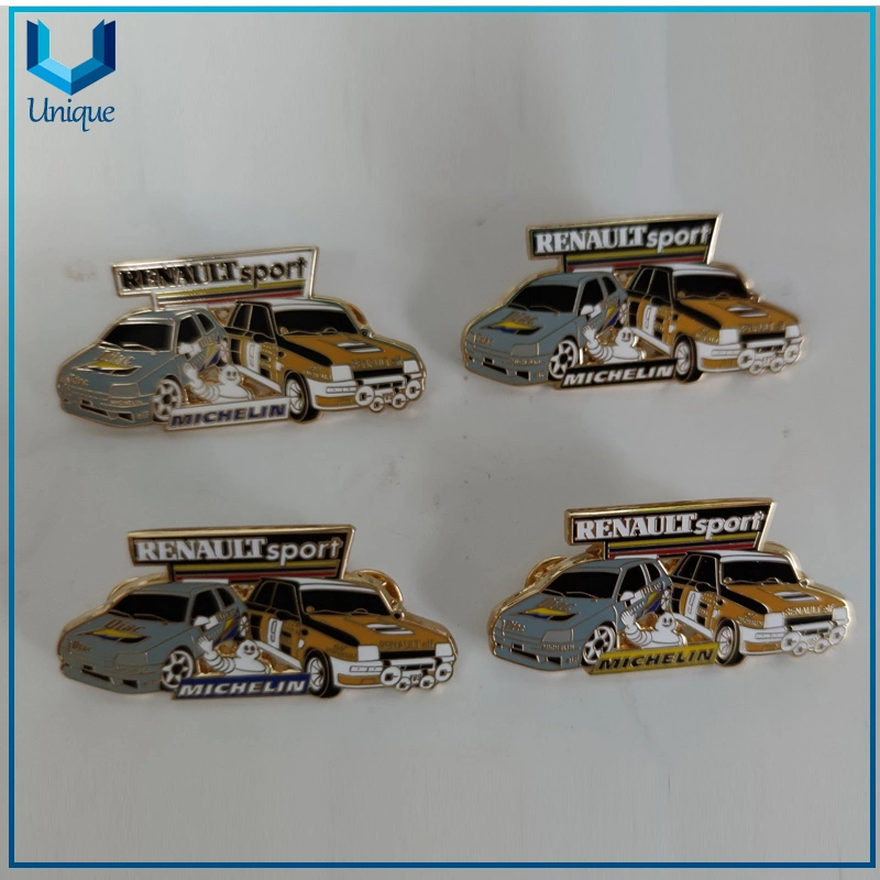 Free Sample Fashion Racing Car Club Metal Brooch, Custom Design Metal Emblem Lapel Pin