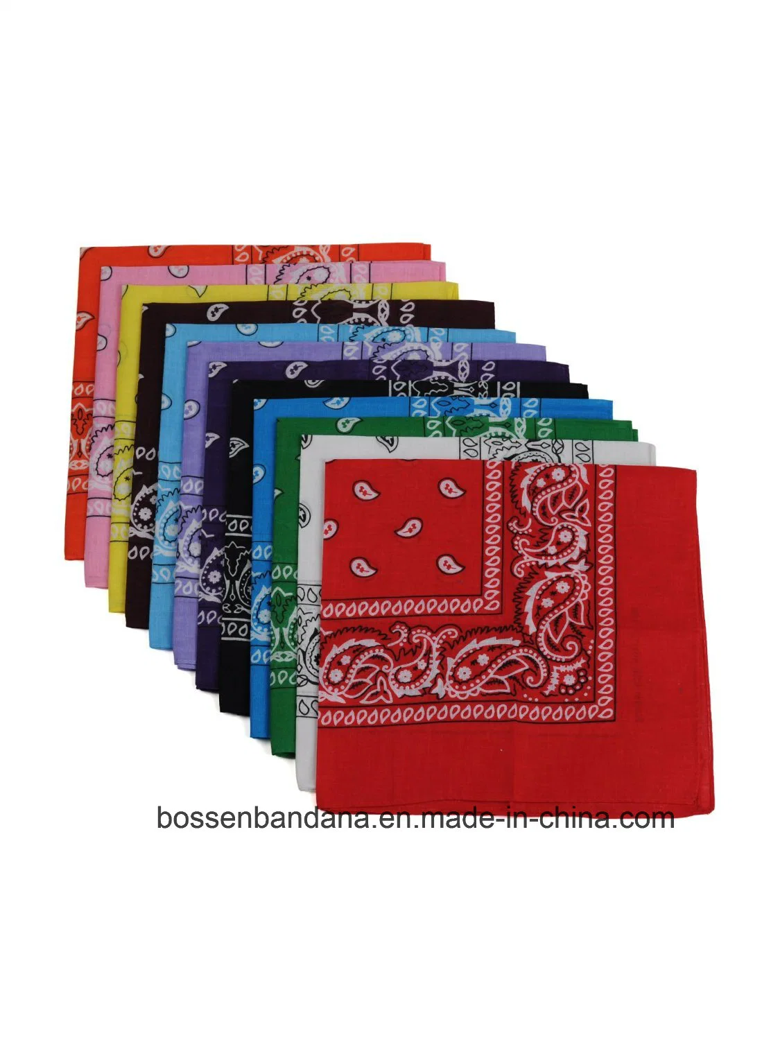 OEM Produce barato promocional personalizado impresas doble 100% Algodón Paisley Cowboy Bandanas