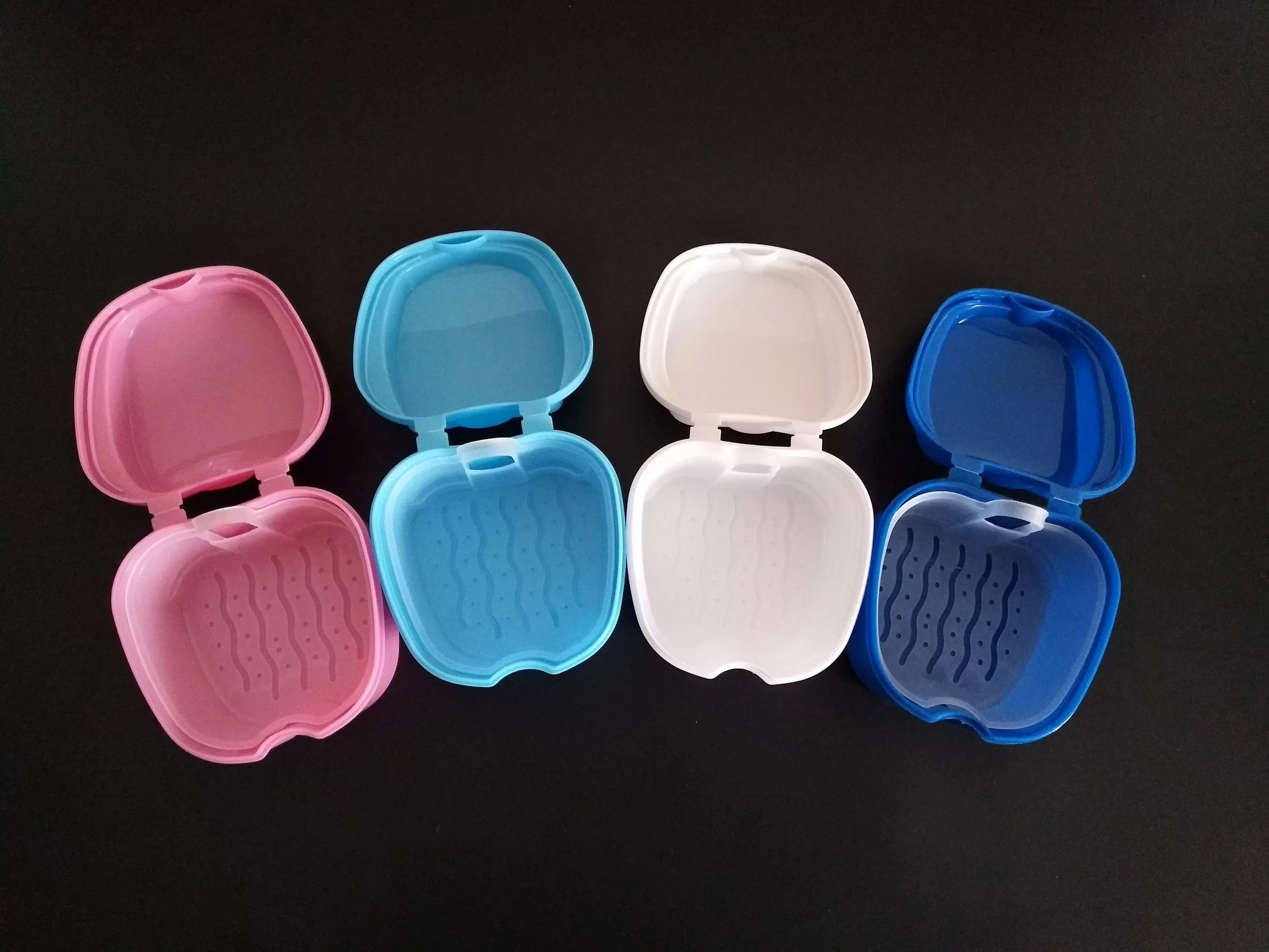 Apple Shape Plastic Denture Box Denture Bath Box with Strainer