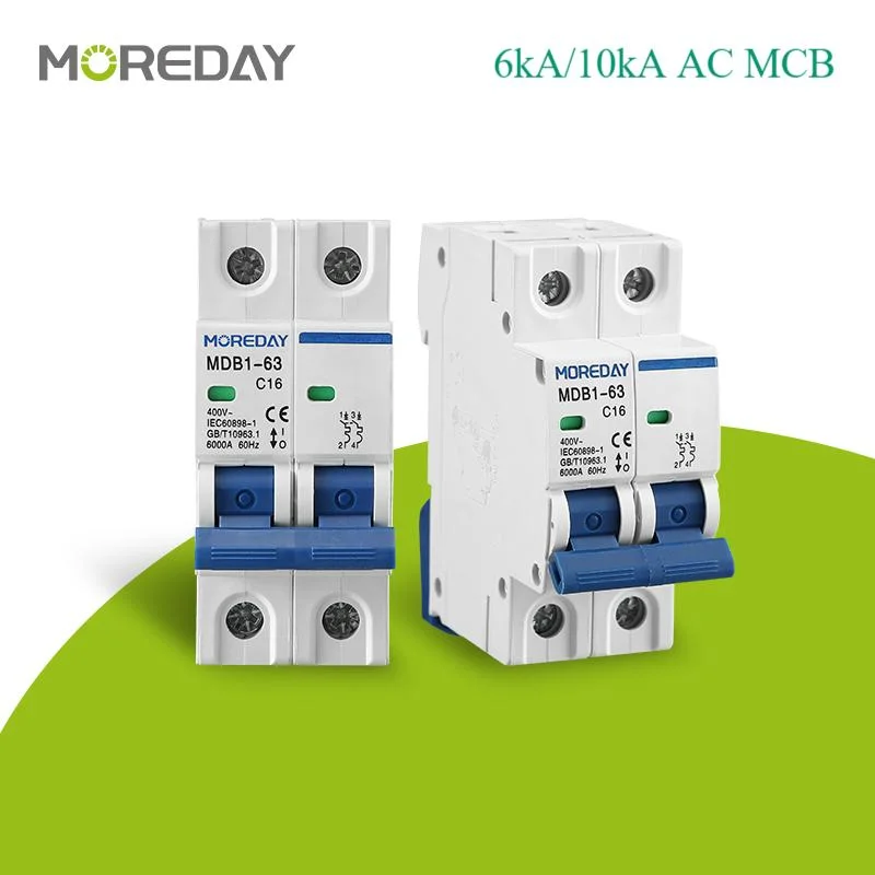 Moreday Mdb1-63 1P 2P 3P 4p mini MCB 20A 16 A 10 A 32 A 25 A 40 A 63 AC MCB disyuntor miniatura con CE CB SEMKO