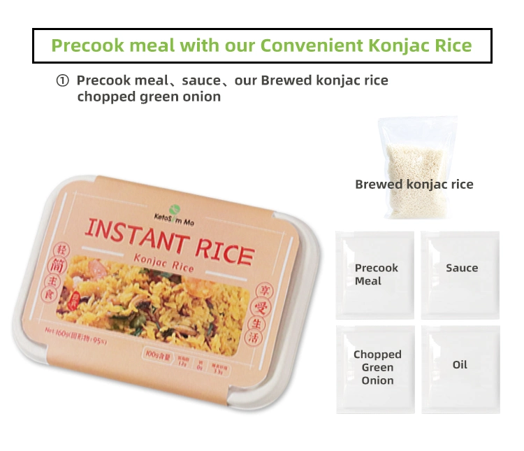 Aliments Halal Végétaliens Instantanés Keto de Riz Konjac en Promotion en Malaisie. Nourriture Saine Halal de Riz Autochauffant.