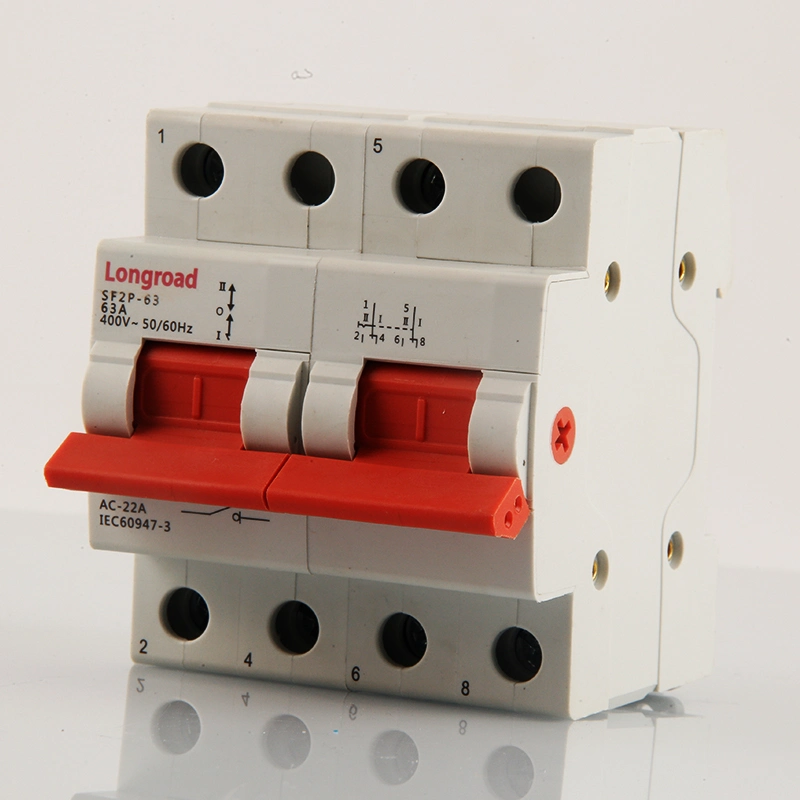 Global Availability DIN Rail Mount Manual 125A Changeover Switches I-0-II