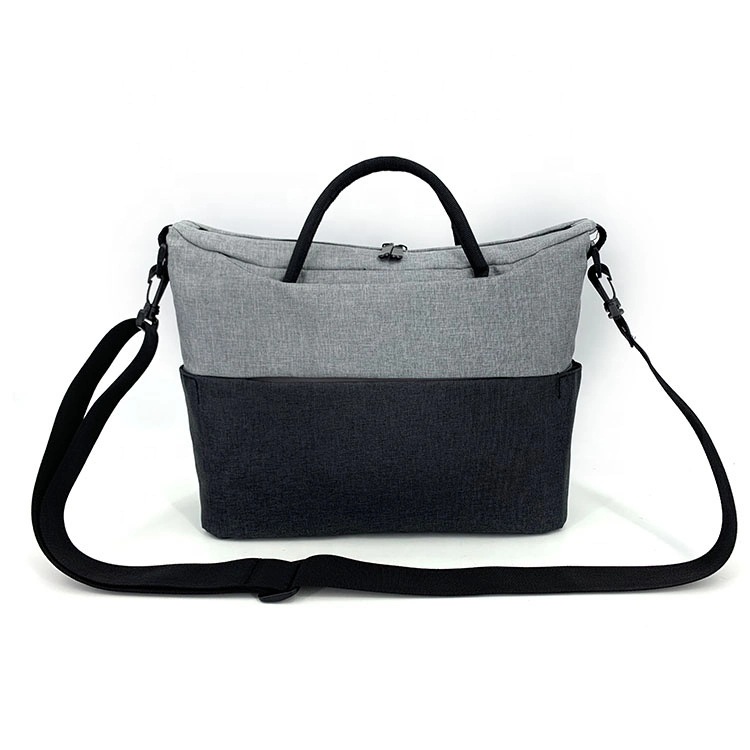 Custom Mens Women Grey 300d Melange PU RPET Sport Messenger Carry Bag with Drawstring Opening RPET Shoulder Bag