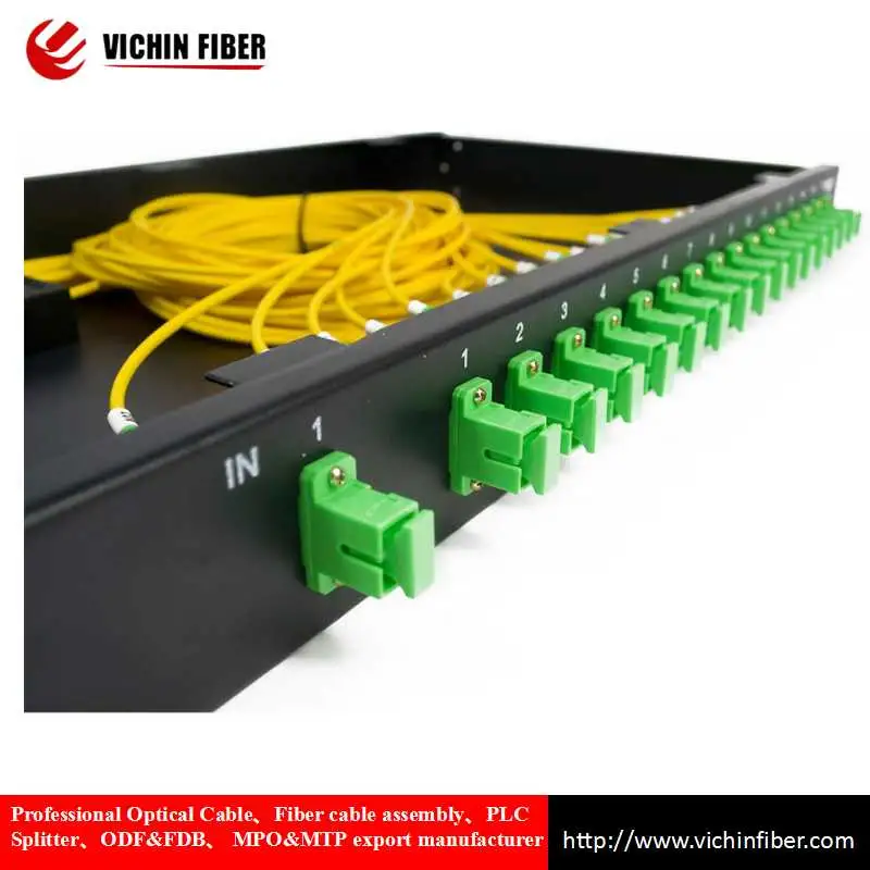 19 Inch FTTH PLC Splitter Rack Mount 1u Sc APC Sc Upc Connector PLC Splitter