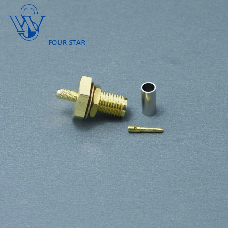 Antenna Wire Electrical Waterproof Female Jack Bulkhead Crimp RF Coaxial SMA Connector for Rg316 Cable