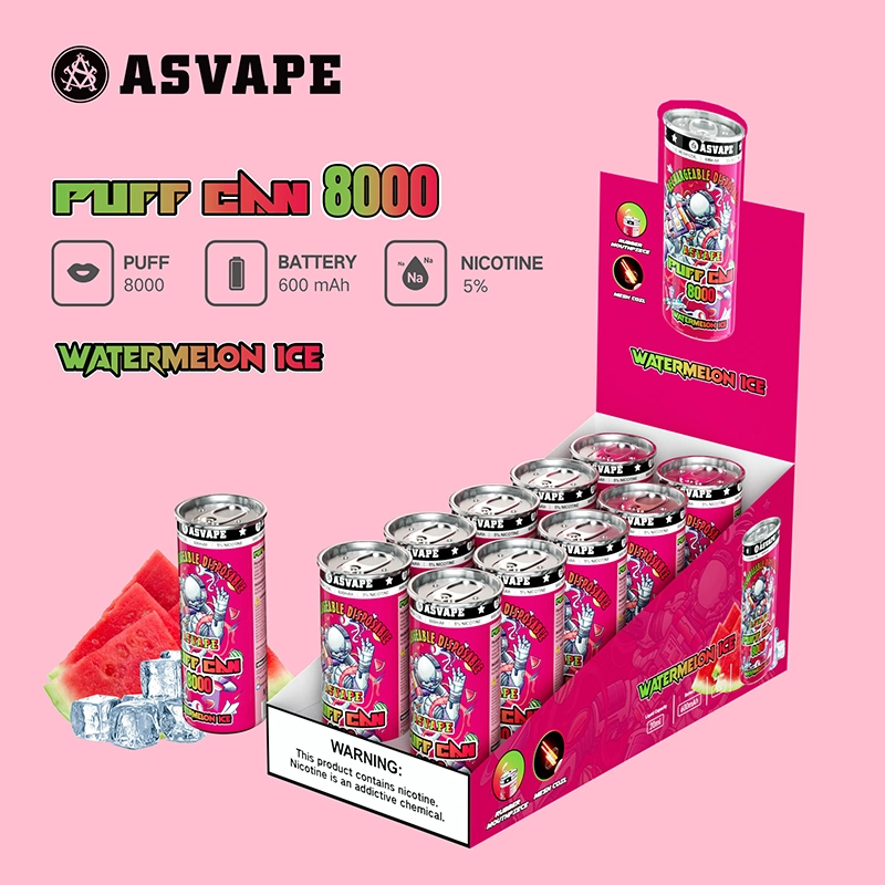 Asvape 8000 Vape Cigarro Electrónico Puff puede Steelcola inoxidable puede conformar el Kit desechables de metal