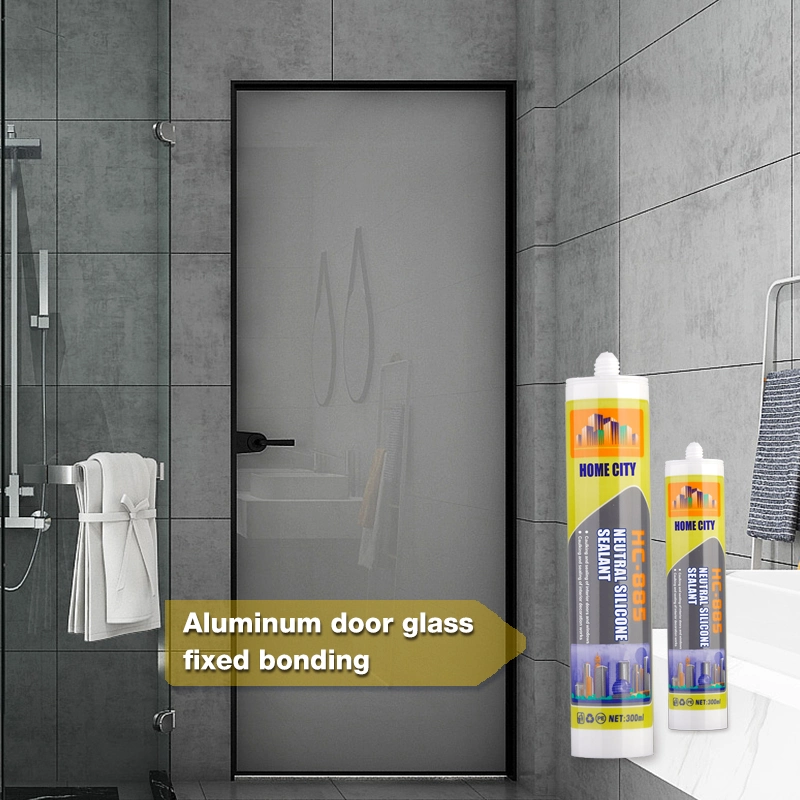Performance Bathroom Metal Aluminum Wood Glass Door Caulk Sealant Neutral Room Temperature Cure Silicone Adhesive Waterproof Weather Resistant Glue