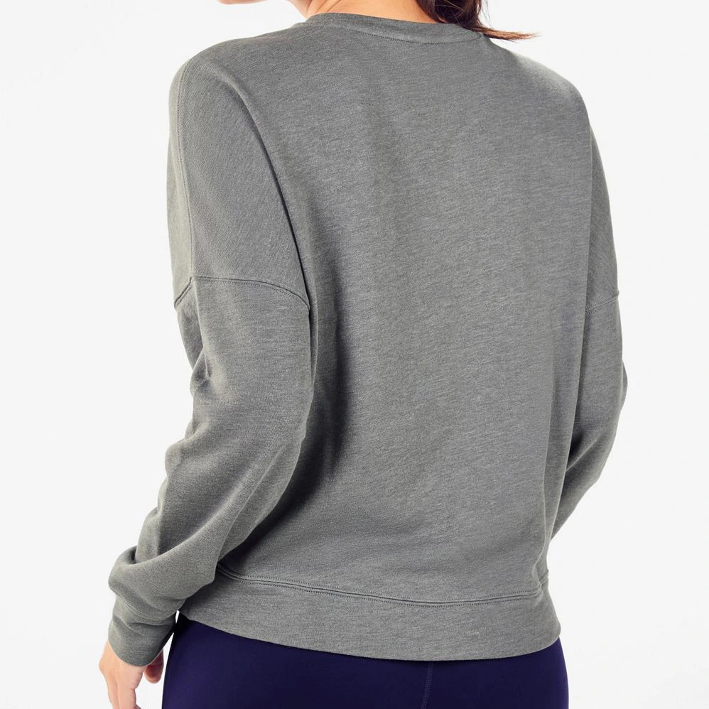 Impresión personalizada o Suéter de algodón bordado Sudadera Crewneck de gran tamaño para la Mujer