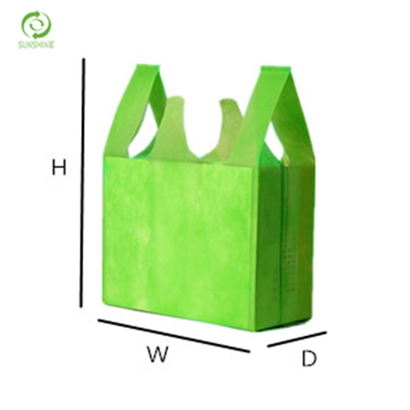 Sunshine Custom Logo Reusable Shopping T-Shirt Vest Bags Nonwoven