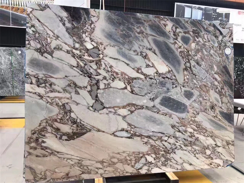 Breccia Blue Marble Naturalsteinplatten für Wandbodendesign