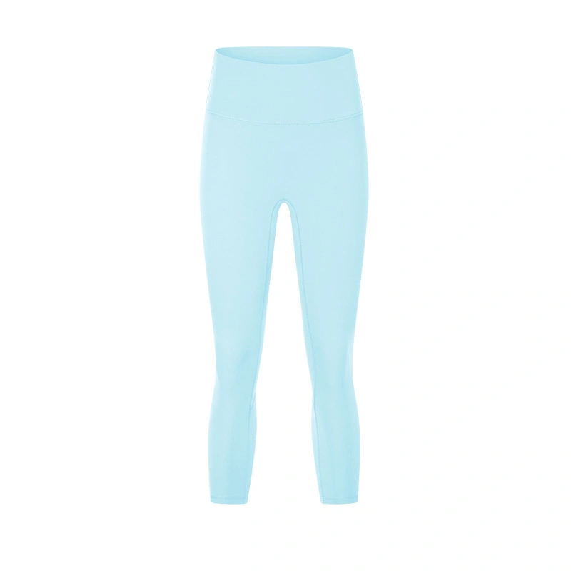 Línea libre de vergüenza de gimnasio Yoga siete pantalones de cintura alta cadera Lift Slim Deportes ropa de fitness Leggings Sportswear para mujer