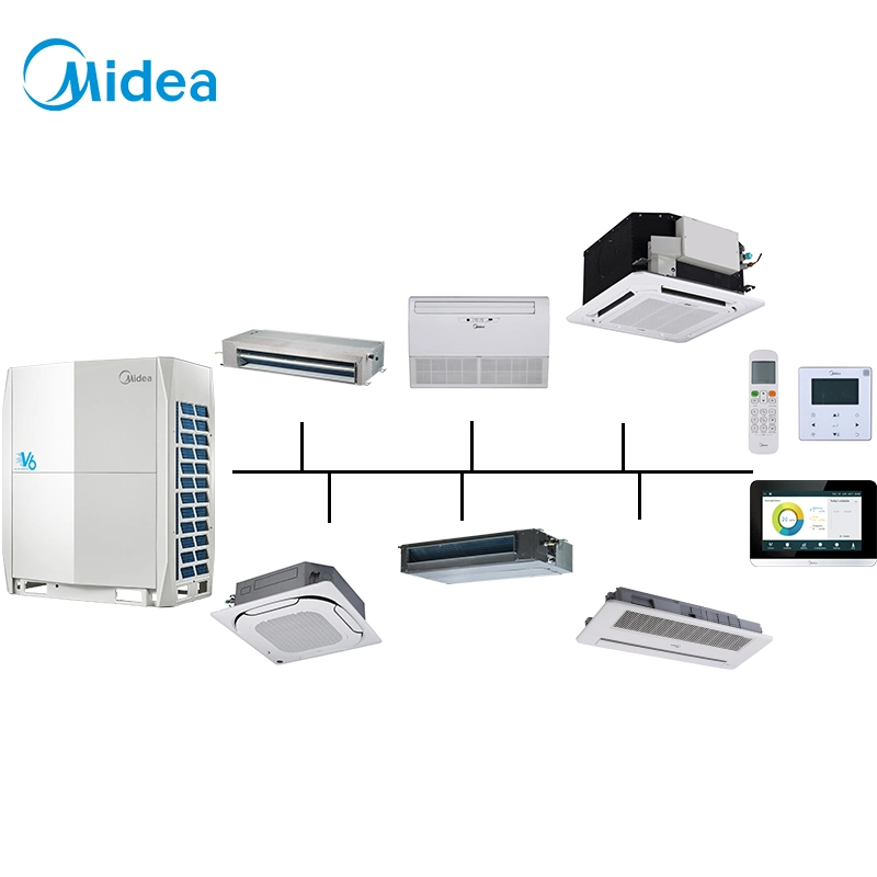 Midea 18HP Plate Heat (phe) Subwتبريد عالي eer VRF Air تسخين تبريد مكيف الهواء