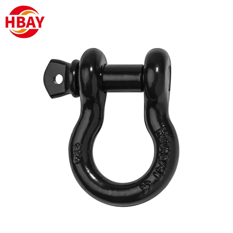 G209 Black U-Shaped Lifting Bow Shackle with Plastic Protective Cover