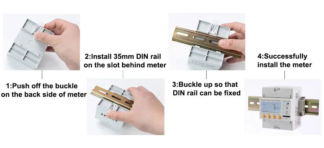 Acrel Adl300 Three-Phase Prepaid Energy Meter DIN Rail 35mm Installation for RFID Card Local and Cloud Prepayment Solution