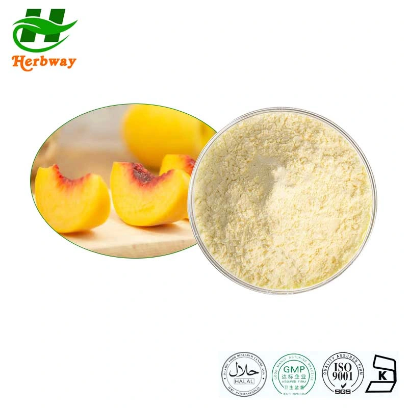 Herbway Kosher Halal Fssc HACCP Certified Factory Direct Sale Freeze Dried Yellow Peach Powder