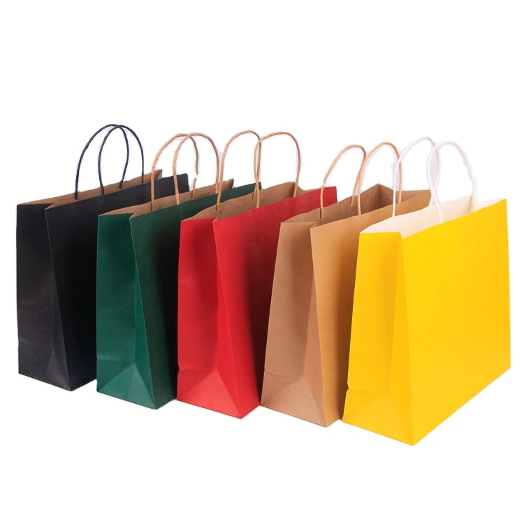 Durable Recyclable Shopping Paper Bags Candy Gift with Handle Birthday Wedding Party Paper Bags
