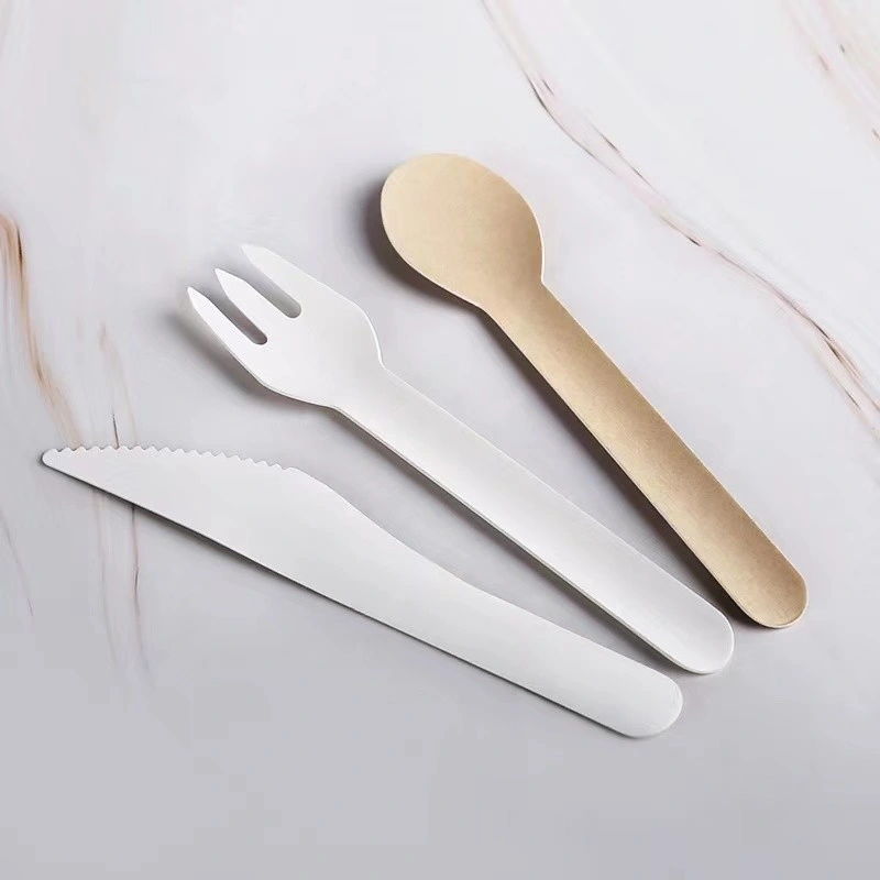 Paper Kitchen Cutlery Set Spoon Knife for Birthday Cake Bread Beef Meet