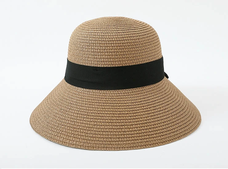 Lady Wholesale/Supplier Custom Sun Beach Outdoor Wide Brim Ribbon Straw Hat