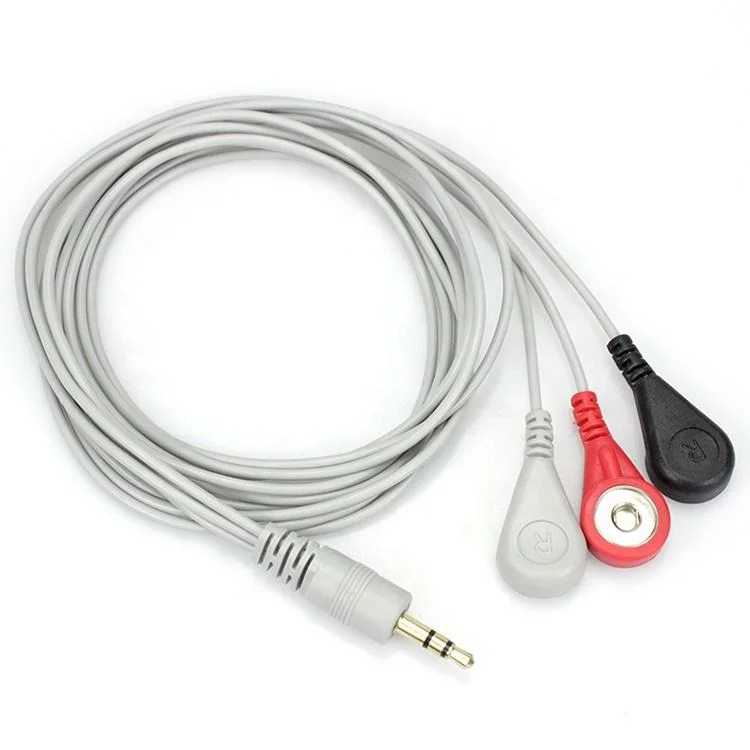 Estilo 1.5 DIN Cable Holter de 10 derivaciones, derivaciones y IEC Snap los electrodos de ECG derivaciones