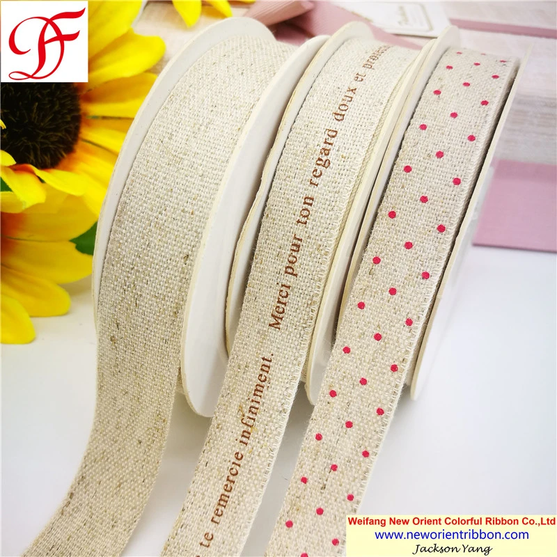 Natural Cotton Hemp with 4-Class Color Fastness for Gifts, Garments, Wrapping, Packing Directly From Chinese Leading Ribbon Factory