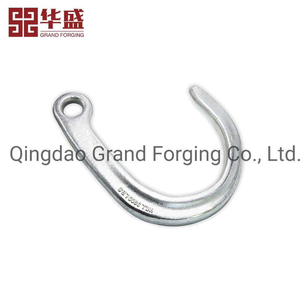 Factory Direct Sale Dorp Forged Alloy Steel Clevis Grab Hook Chain Hook 15"8"Eye Hook