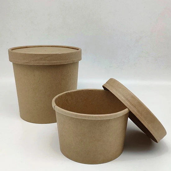 Kraft Paper Soup Bowl Soup Cup with Lid 8oz/12oz/16oz/32oz High quality/High cost performance  on Sale