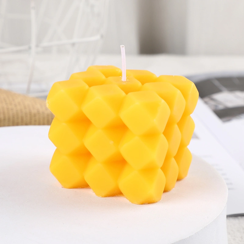 OEM ODM Home Decoration Bubble Soy Wax Cube Shaped Blue Pink Yellow Colorful Scented Candles