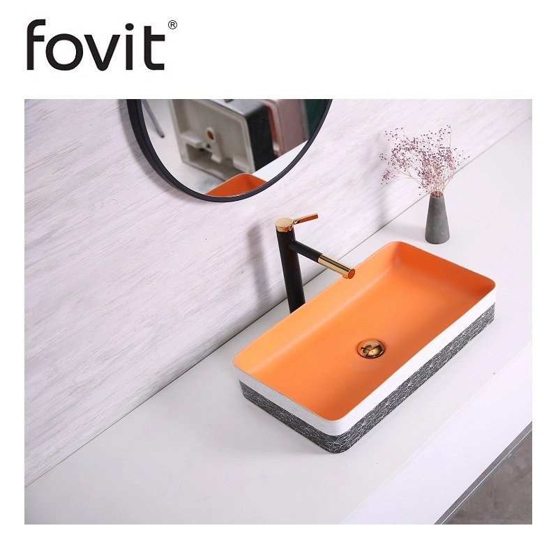 Modern Style Rectangular Artistic Basin Bathroom Vanity Porcelain Lavabo Guaranteed Quality Sanitary Ware