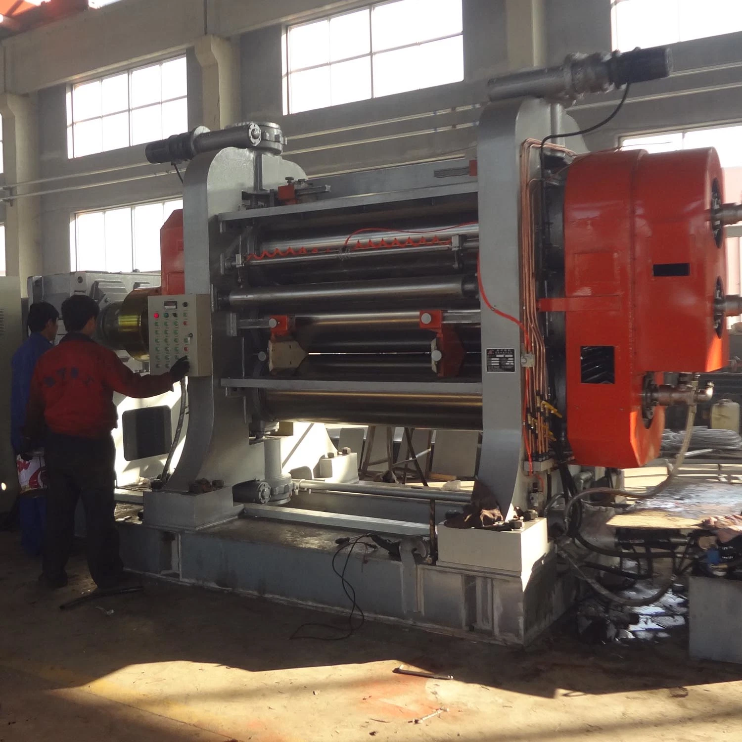 4 Roll Textile Calendering Line Dalian Deyu Machinery 400 X 1200