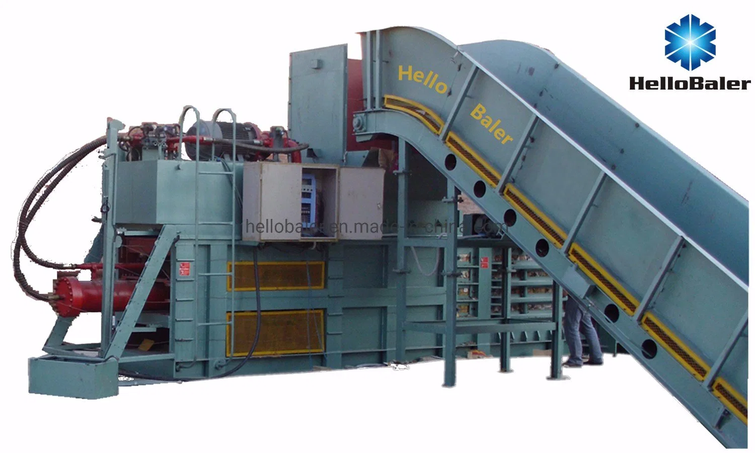 Waste paper semi-auto hydraulic press baler machine/packing machine for cardboard/occ/cartons/plastic/corrugated box with conveyor