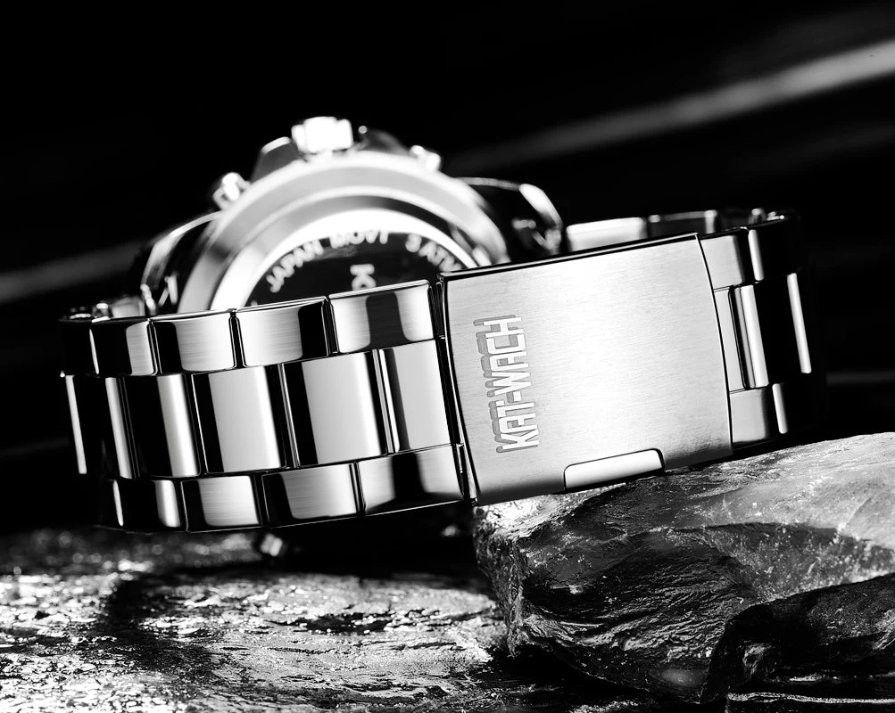 Regarder en plastique Don Mens à regarder en acier inoxydable Quartz chronographe temps double numérique montres de qualité