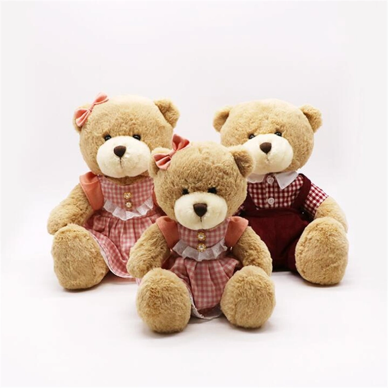 Customized Design Cartoon Cute Colorful Stuffed Brown Plush Teddy Bear Toy