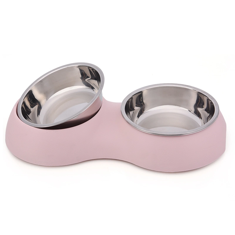 Tc3026 Easy Clean Plastic Dog Bowl Stainless Steel Pet Feeding Bowl Pet Supplies