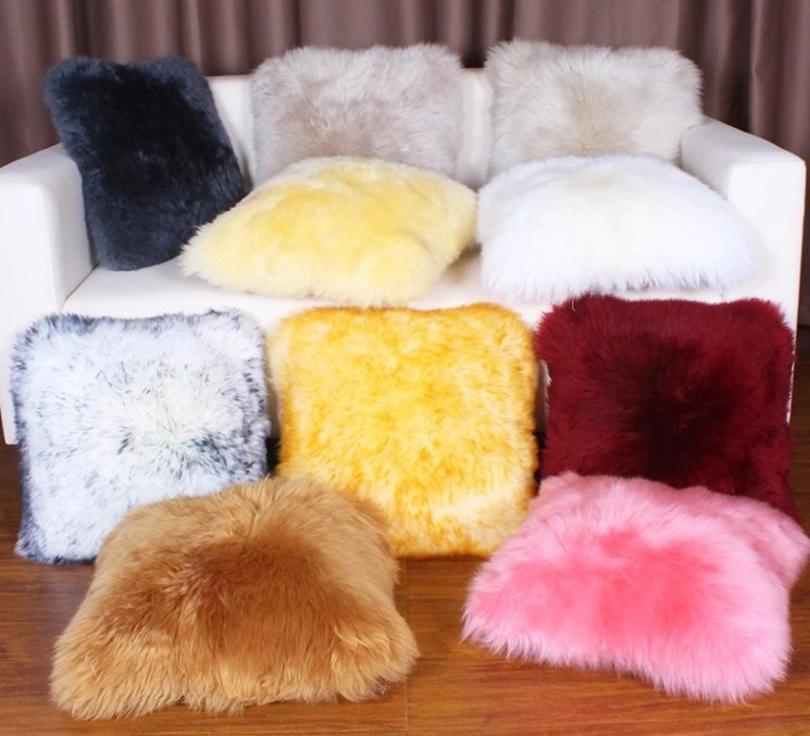 Premium Quality Real Sheepskin Cushions for Sofa Home Decor