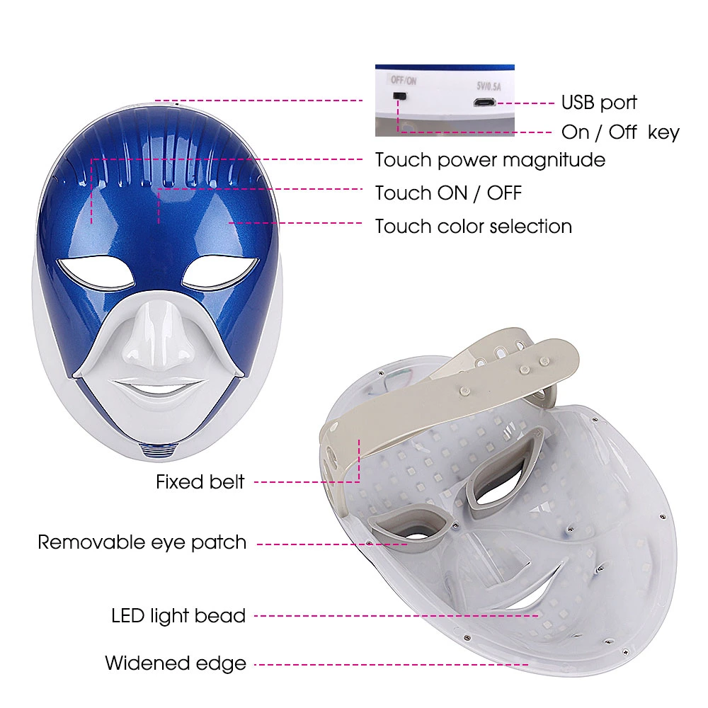 USB Cleopatra 7-Color LED Photon Therapy Face Beauty Mask