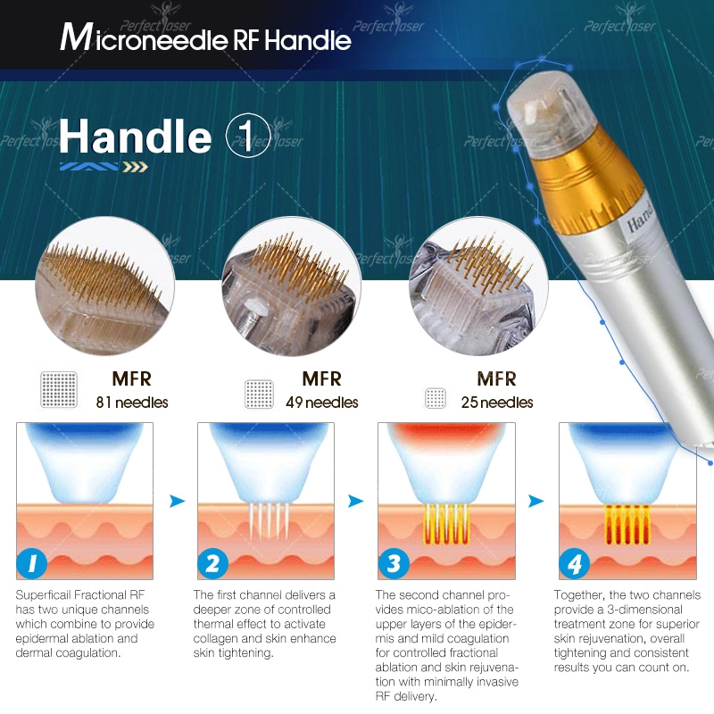 Latest Anti Aging Golden Vacuum Microneedle Srf RF Stretch-Marks Removal Skin Rejuvenation Acne System Face Lift Microneedle Fractional Machine