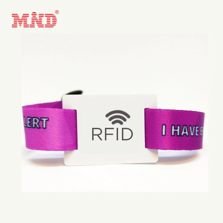 حديقة ترفيهية/مهرجان موسيقى/حدث منسوج بقوس معصم RFID منسج