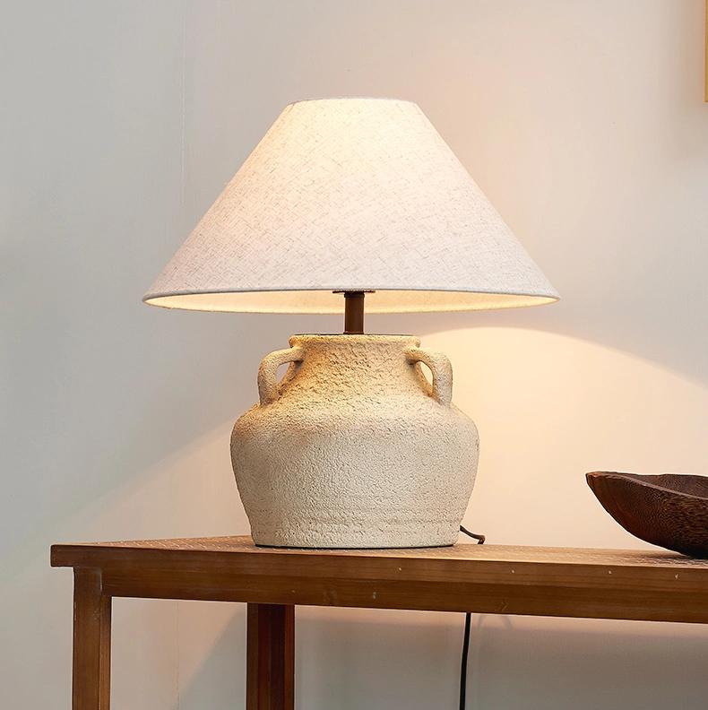 Jlt-Cp02 Rural Countryside Retro Ceramic Tablie Pot Chinese Concrete Lamp