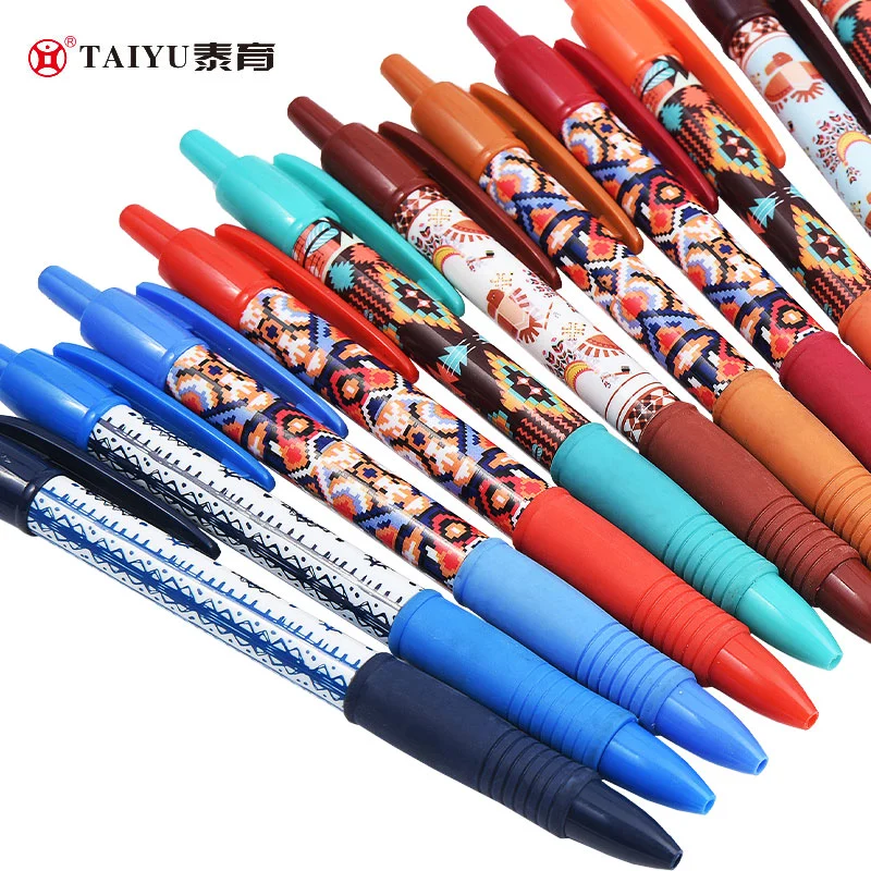 Stylo à bille gel OEM de manufacture 0,5 mm/0,7 mm Utilisation scolaire étudiante de bureau Multi couleur Personnalisé.