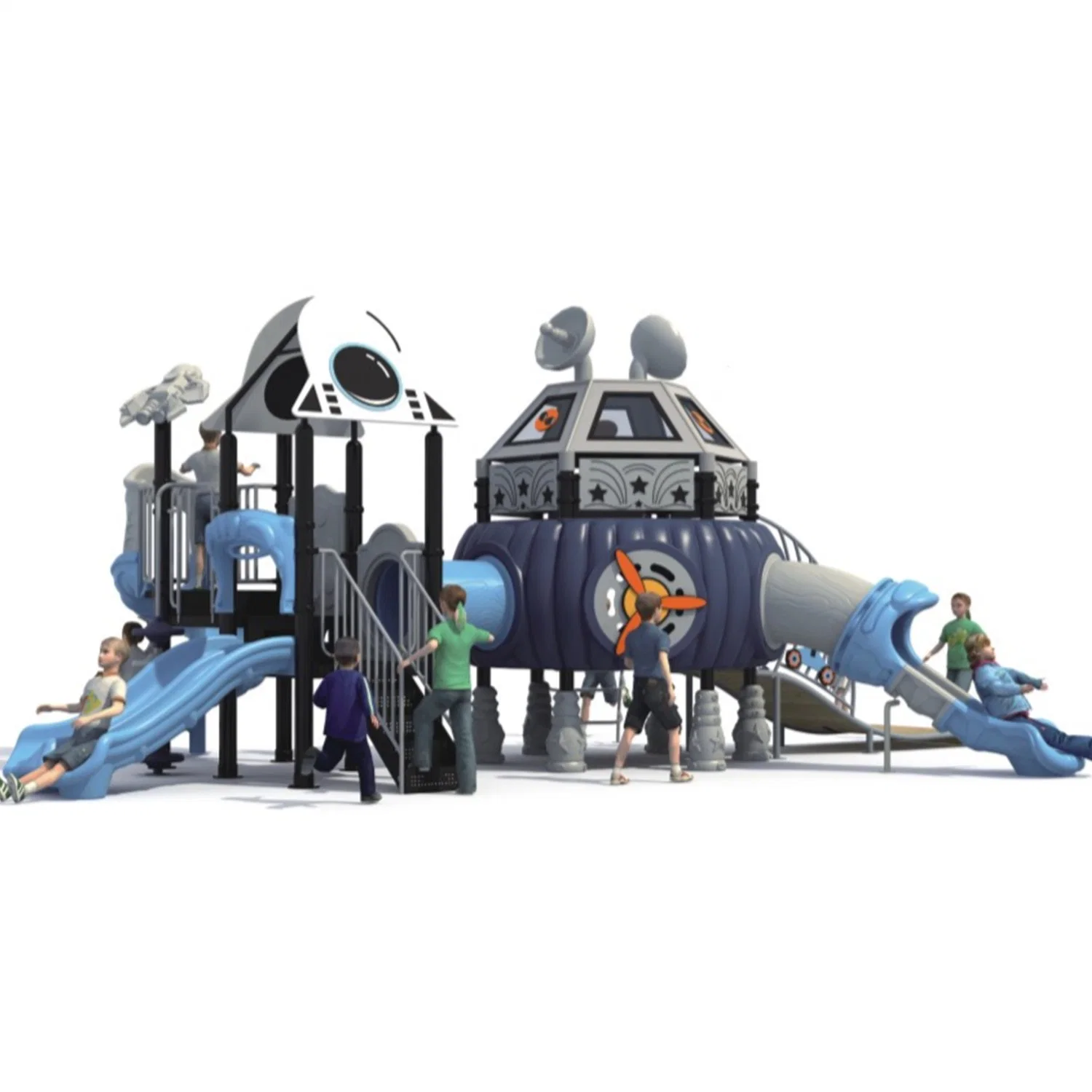 Customized Children Outdoor Playground Equipment Amusement Park Plastic Slide Price