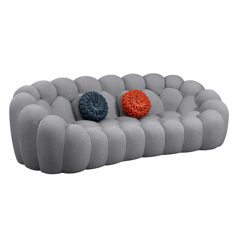 Modern Luxury Living Room Apartment Home Furniture Set Italian Design 3 Seat Bubble Couch Fabric Sectional Sofa