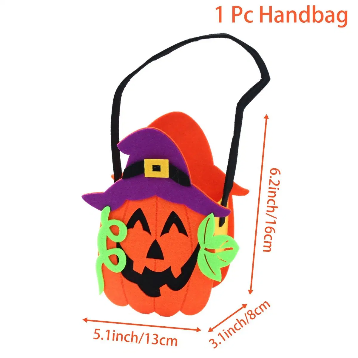 Multi-Style Novelty Felt Bucket Pumpkin Ghost Candy Hand Bags Halloween Party Supplies