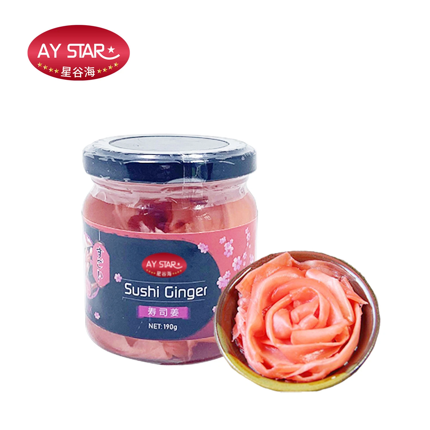 Cor-de-rosa branca 190g 1kgs Pacote receitas legumes Pickled Sushi Gengibre