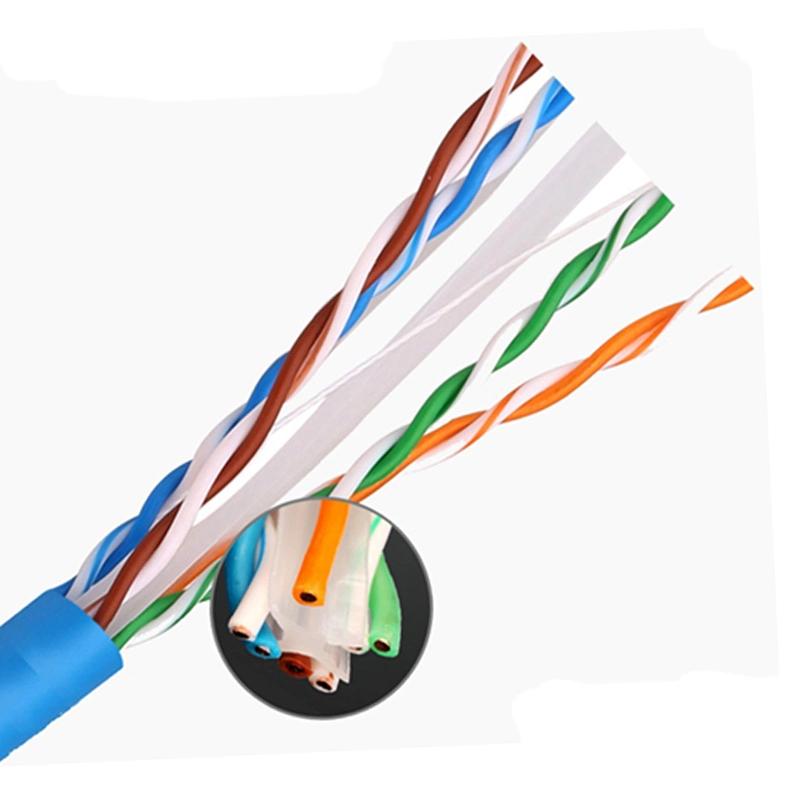 Communication Cable Cat5e CAT6 Solid Bare Copper FEP Insulation Network Cable LAN Cable