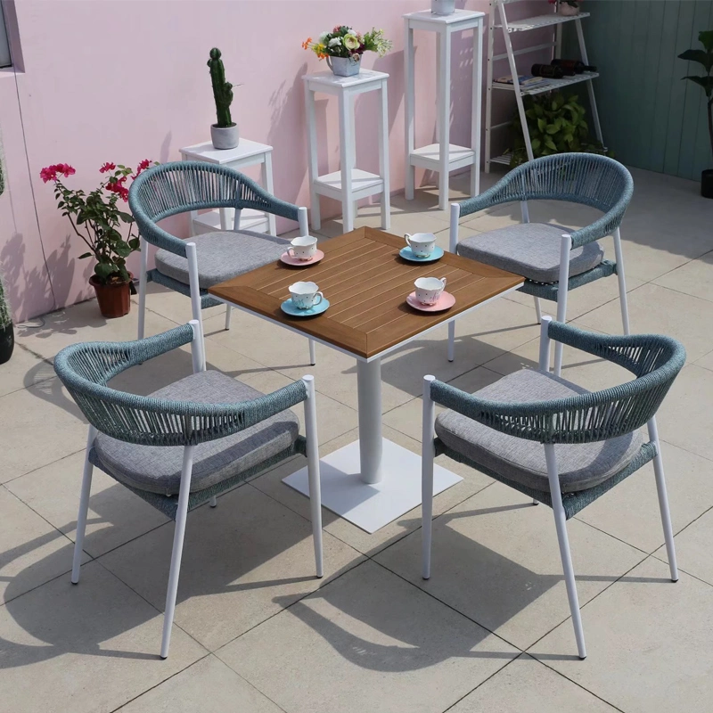Nordic - Mesa de cuerda al aire libre y silla combinación de sala de estar Patio Silla de Ocio impermeable de los muebles de protección solar