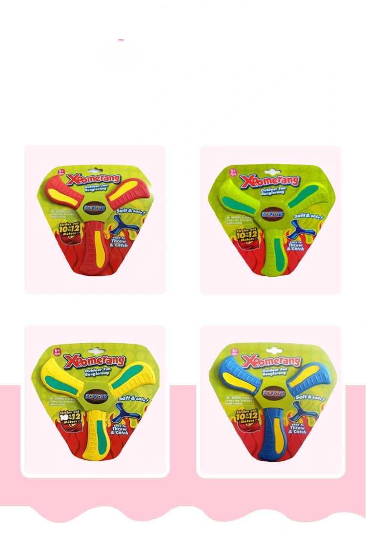 Safe Outdoor Sports Interactive Creative Toy Wholesale mão jogando Boomerang