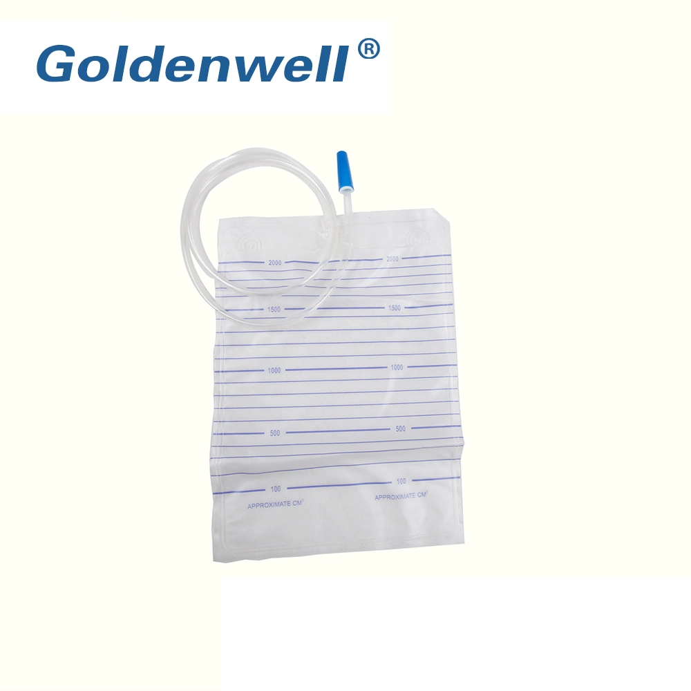 Disposable Medical Sterile Urine Drainage Bag with Push-Pull Valve Single Use