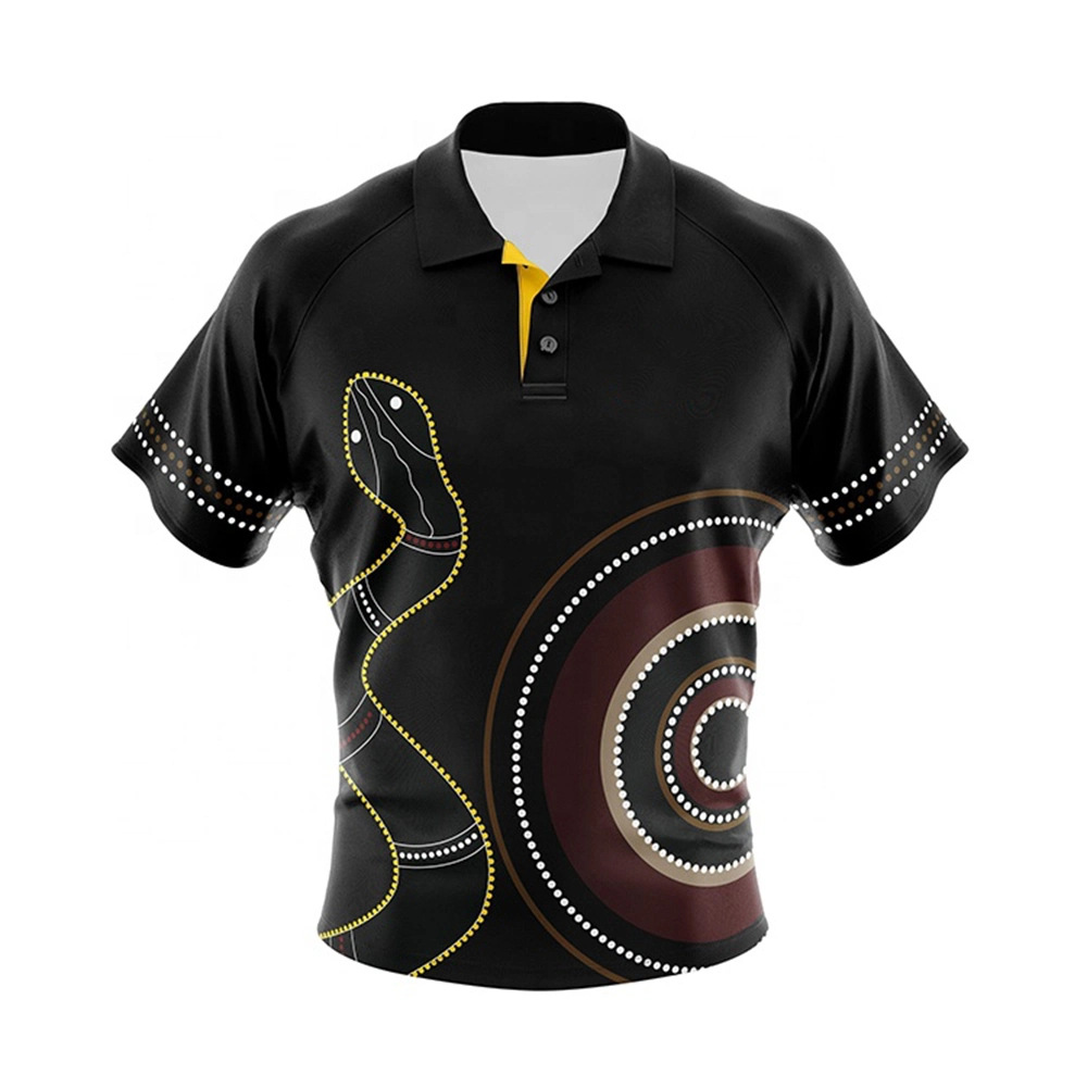 100% Polyester Short Sleeve Polo Dye Sublimation Print Custom Logo & Brand Polos Shirt